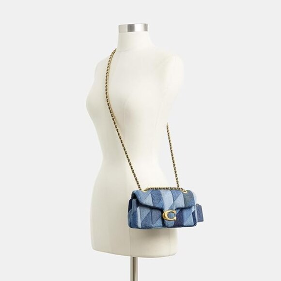 Coach Tabby Shoulder Bag 20 With Patchwork Quilting Denim CAM93 $495 NWT Packed - Picture 15 of 16
